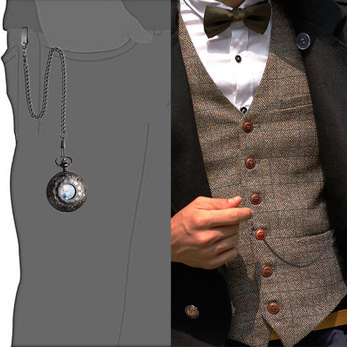 ManChDa Pocket Watch for Dad Gifts for Fathers Day Mechanical Pocket Watch for Dad Men Pocket Watches Engraved...