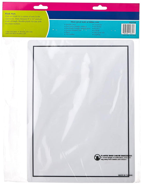 Didax Educational Resources Write-On/Wipe-Off Blank Mats Math Resource...