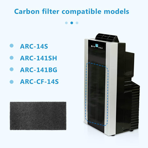 ARC-14S Activated Carbon Filter Compatible with Whynter Portable air Conditioner Activated Charcoal Filter for ARC-CF-14S ARC-14S, ARC-14SH, ARC-1...