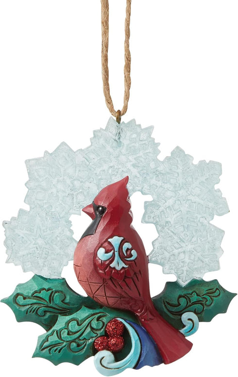 Enesco Jim Shore Heartwood Creek Winter Wonderland Cardinal with Snowflake Hanging Ornament, 3.66 Inch, Multicolor...