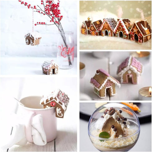 KALAIEN 3Pcs Stainless Steel Christmas Mini House Mold Gingerbread Cookie Cutter Set Cupcake Chocolate House (Small)...