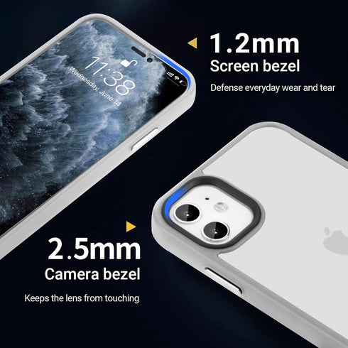 for iPhone 11 Phone Case, Shockproof for iPhone 11 Case, Military Grade Drop Protection, Protective Hard Back Slim Translucent Case for iPhone 11 ...