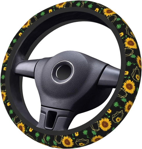 Sunflower Flower Pretty Steering Wheel Cover for Women Men Girls Car Accessories Decor Anti-Slip Neoprene Auto Steering Wheel Covers Protector Uni...