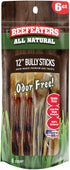 Beefeaters Dog Treats - 12in Bully Sticks, 6ct | All-Natural, Highly Digestible | Dog Food Promotes Dental Health | No Additives or Preservatives ...