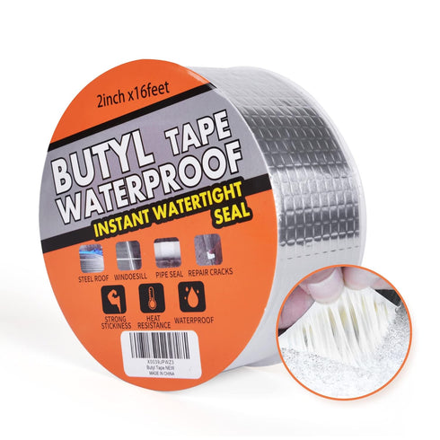 Butyl Tape Waterproof Sealing Tape Aluminum Foil Tape, for RV Repair, Window, Silicone, Glass & EDPM Roof Leak Patching, Boat and Pipe Sealing, Si...