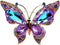 Stunning Big Purple Rhinestone Butterfly Brooch Pin with Color Crystal Accent...