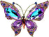 Stunning Big Purple Rhinestone Butterfly Brooch Pin with Color Crystal Accent...
