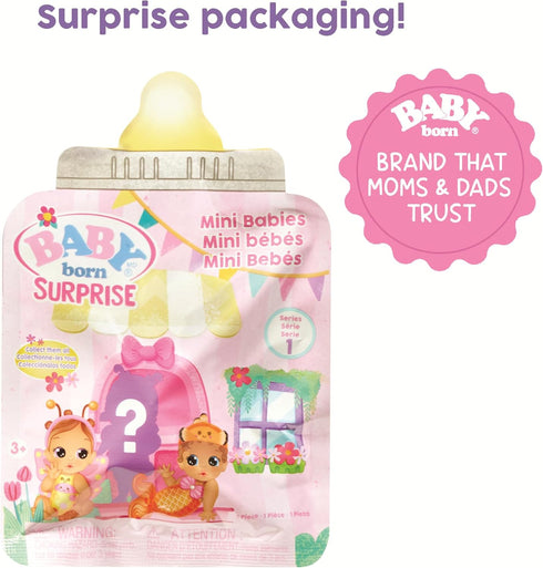 Baby Born Surprise Mini Babies Series 1 3 Pack - Unwrap Surprise Collectible Baby Doll, Butterfly or Mermaid Theme, for Kids Ages 3 and Up...