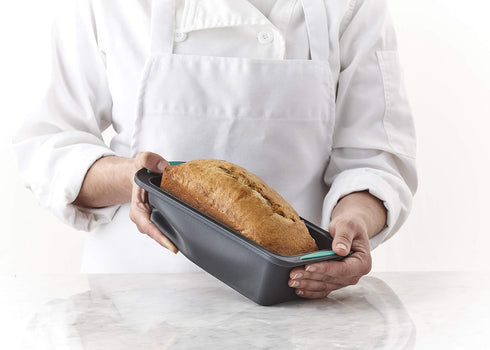 Trudeau Structure Loaf Pan Silicone Bakeware, 8.5" x 4.5", Mint/Black...
