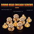 Swpeet 30Sets Gold 8x10x10mm Chicago Screws Round Head Button Stud Slotted Screws Nail Rivet Leather Rivets Craft Belt for DIY Craft Leather Craft...