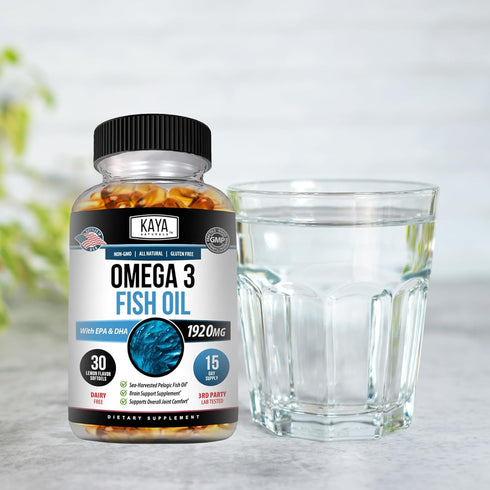 Kaya Naturals Omega 3 Supplement | Nature Made Omega 3 Fish Oil - 100% Pure Sea-Harvested Pelagic Fish Oil with No Fishy Aftertaste - Omega 3 Vita...