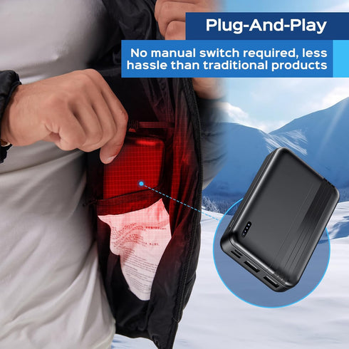 5v/2a Heated Vest Battery Pack 10000mah Power Bank for Heating Vests Jackets Coats Hoodies USB Battery for Electric Vest Jacket for Men for Women ...