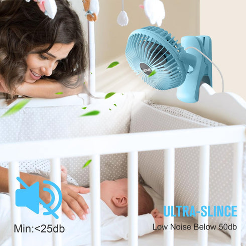 BESKAR Clip on Fan, Portable Small Desk Fans with Strong Airflow, 3 Speeds with Personal Fans Sturdy Clamp, Quiet Desk Fan & Clip Fan with USB Cor...