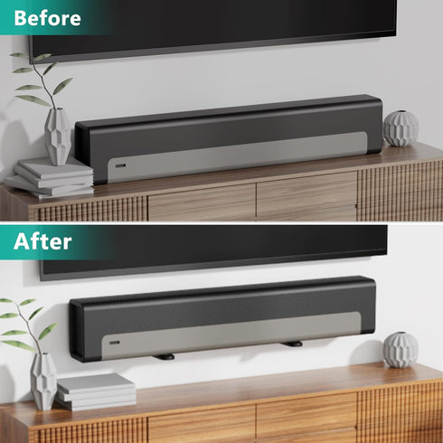 WALI Sound Bar Mounts Under TV, Universal Soundbar Wall Mount Shelf with Anti-Skid Pad, Drywall Studless Soundbar Mount Easy to Install for All Ty...