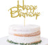 Gold Happy Birthday Cake Topper - Golden Glitter Birthday Party Cake Decoration Supplies, Cake Smash Decoration Photo Booth Props, Gold Paper Cake...
