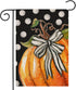 Fall Garden Flag 12x18 Inch Double Sided, Pumpkin with Bowknot White Dots Small Yard Flags for Outdoor,Seasonal Decor for Thanksgiving Autumn Farm...