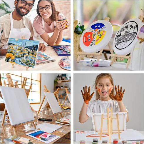 ESRICH 2 Pack 11.8" Wood Easels,Small Tabletop Display Stand,Easel Stand for Painting,Painting Party,Kids Student Tabletop Easels for Painting, Po...