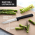 Rada Cutlery Regular Paring Knife (W201), 3.25" Stainless Steel Hollow Ground Blade, Made in USA, Black Handle, Pack of 2...