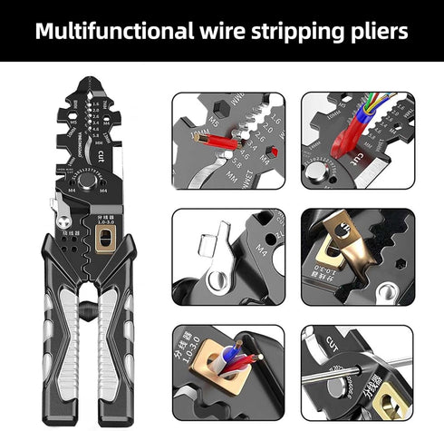 25-in-1 Multifunction Wire Strippers Electeical, 8 inch Wire Crimping Tool, Wire Cutter, Professional Electrician Pliers Tools and Cable Stripper ...