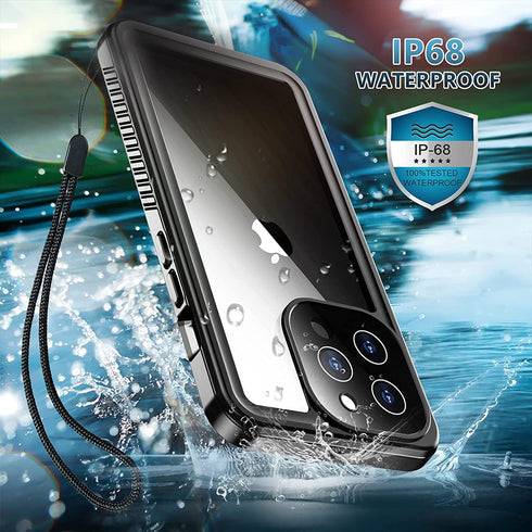 Designed for iPhone 13 Pro Case Waterproof, Full Body Cover with Built in Screen Protector Heavy Duty Shockproof IP68 Waterproof Case (Black)...