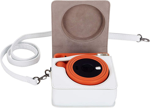 Phetium Protective Case for Fujifilm Instax Square SQ1 Instant Film Camera, Soft PU Leather Bag with Adjustable Shoulder Strap (White)...