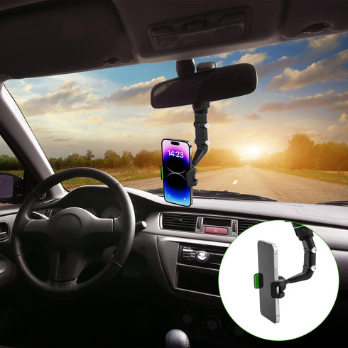 Rotatogrip Phone Holder, 360 Degree Rotatable Rotato Grip Cell Phone Holder Multifunctional Rotato Grip Phone Mount Car Phone Holder Rearview Mirr...