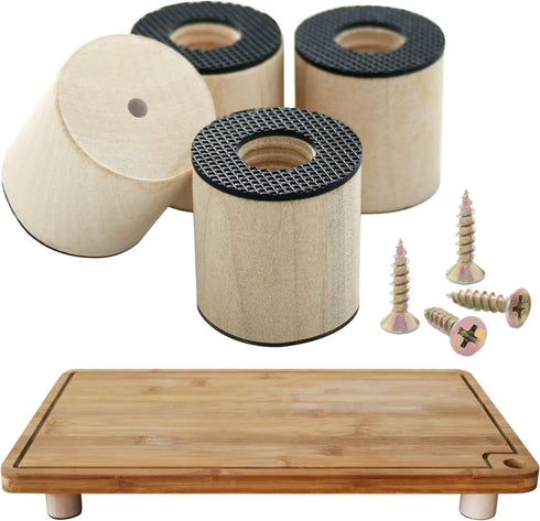 Feet for Cutting Board, Non Slip Feet Wooden Foot, Self Adhesive Feet for Cutting Board Appliance...