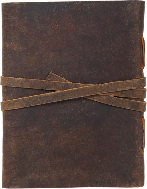 Handmade Leather Journal/Writing Notebook Diary/Bound Daily Notepad For Men & Women Unlined Paper Medium, writing pad for artist, sketch (Brown Ta...