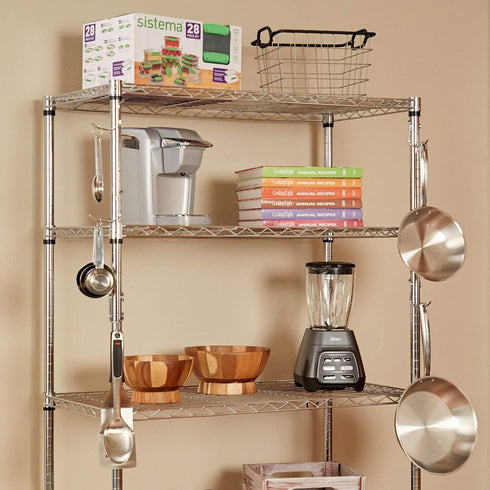 Shelf Pole Hooks 5-Pack | 2" Chrome All Purpose | Best Solution for Garage Shelving Storage Organization | Use with Metal or Wire Shelves and Rack...