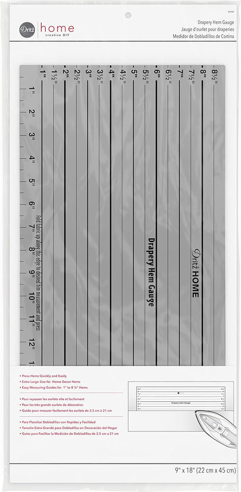 Dritz Home 44080 Drapery Hem Gauge, 18 x 9-Inch...