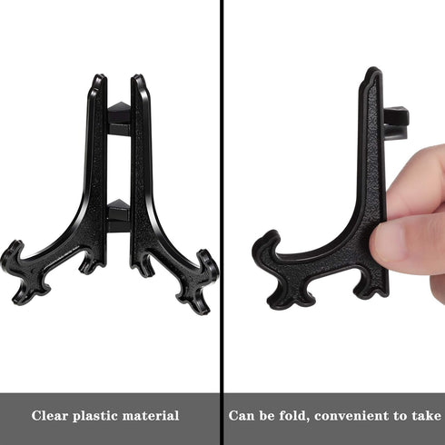 48 Pieces Mini Easel Stands Plastic Plate Stand Holder Display Picture Easel Stand for Display Picture Frame Collectibles Desktop Weddings Party H...