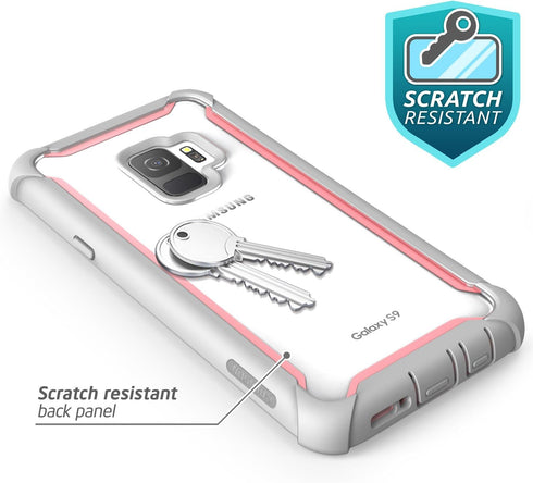 i-Blason Case for Galaxy S9 2018 Release, Ares Full-body Rugged Clear Bumper Case with Built-in Screen Protector (Pink)...