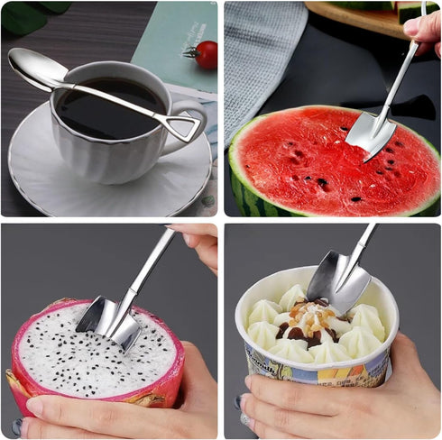 25 Pack Shovel Shape Demitasse Espresso Spoons, Stainless Steel Coffee Ice Cream Dessert Spoons for Home and Party...