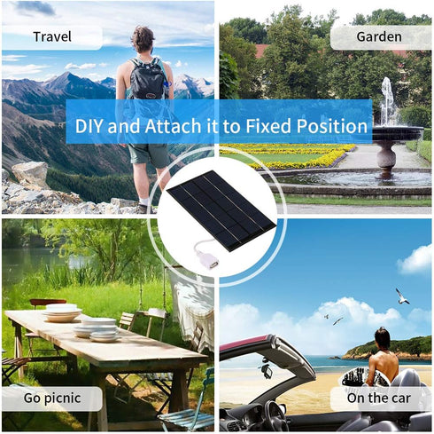 Portable Solar Charger with USB Port 2W/5V Mini Solar Panel Monocrystalline Silicon Compact Solar Panel Phone Cellphone Power Bank Charger for Cam...