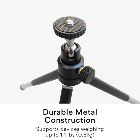 MEE audio Lightweight Mini Tripod for Webcams and Small Cameras for Video Conference; Flexible, Portable, Compact Web Cam Desk Tabletop Travel Mou...