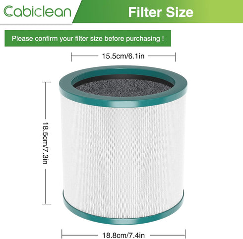 TP01 HEPA Filter Replacement Compatible with Dyson Tower Purifier Pure Cool Link TP01, TP02, TP03, AM11, BP01 Models, Replace Part 968126-03 (1 Pa...