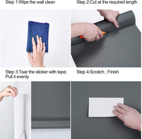 Mecpar Solid Grey Wallpaper 15.7" x 78.7" Matte Grey Contact Paper Grey Peel and Stick Wallpaper Textured Vinyl Film Self-Adhesive Removable Thick...