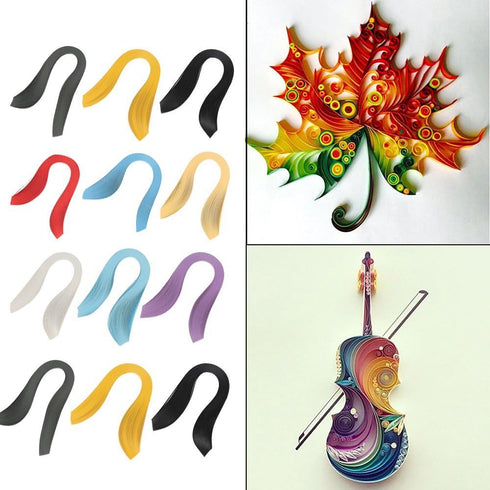Quilling Paper Strips, 600 Strips Pure Colors 3x39cm Quilling Paper Set Origami Hand Craft Paper(ivory white)...
