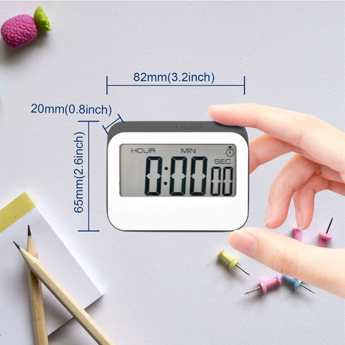 Jayron Digital Timer Alarm Clock Kitchen Timer Cooking Timer Countdown and Count up Large LED Display Magnetic Design Replaceable Battery for Kids...