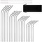 Reusable Stainless Steel Drinking Straws, 20 Pcs 4 Size - 6.3'' 7.1'' 8.5'' 10.5'', BPA Free Long Short Smoothie Drinking Curved Bent Straws with ...