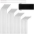 Reusable Stainless Steel Drinking Straws, 20 Pcs 4 Size - 6.3'' 7.1'' 8.5'' 10.5'', BPA Free Long Short Smoothie Drinking Curved Bent Straws with ...