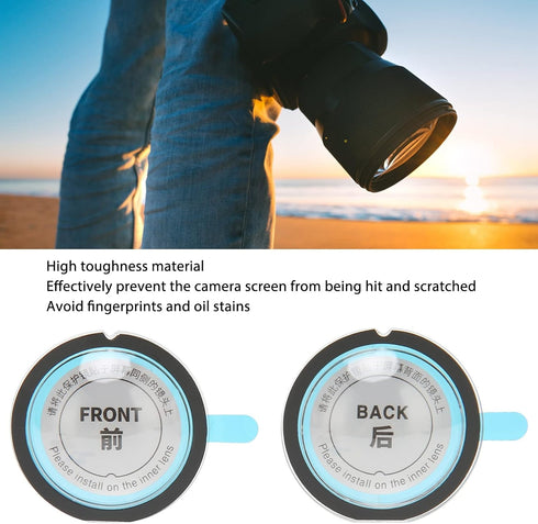 Camera Lens Guard PC Protective Cover, Dual Lens Guards, Adhesive Lens Mirror for Insta360 X3 Panoramic Camera...