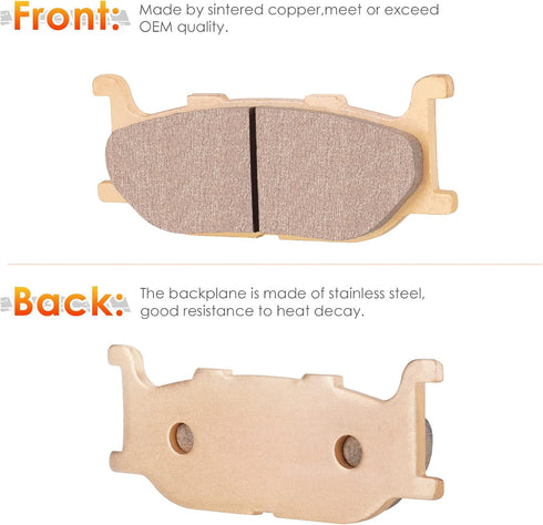 Front Sintered Brake Pads Set for 2016-1999 Yamaha V-Star 250, 650, 950, Front Brake Pad Set...