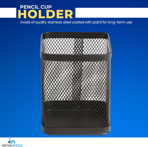 1InTheOffice Pen Holder Cup for Desk, Wire Mesh Cup, Pencil Holder Metal, Pencil Organizer Matte Black 3/Pack…...