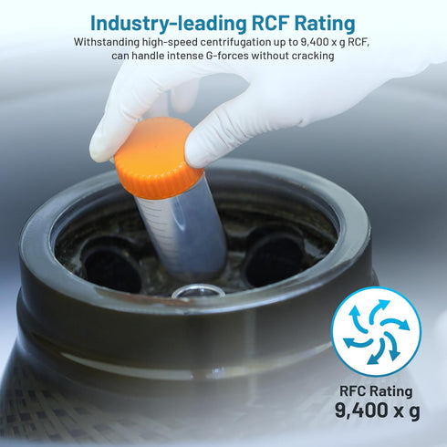 Conical Centrifuge Tubes 50mL, 25Pcs Sterile Polypropylene Test Tubes, Leak-Proof Screw Caps, Plastic Container with Graduated & Write Marks, Non-...