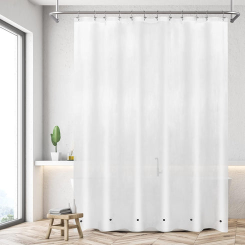 Mrs Awesome Long Shower Curtain Liner with 6 Magnets 72 x 78 inch, PEVA 8G Thick & Heavy Duty Plastic Shower Curtain for Bathroom, Waterproof,72x7...