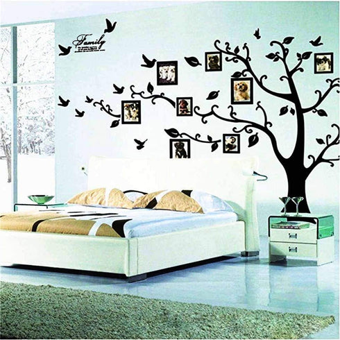 Large Family Tree Wall Deccor for Living Room, DIY Black Photo Frame Wall Decor Sticker Decal Art Décor for Living Room Home Decor(Black Tree)...