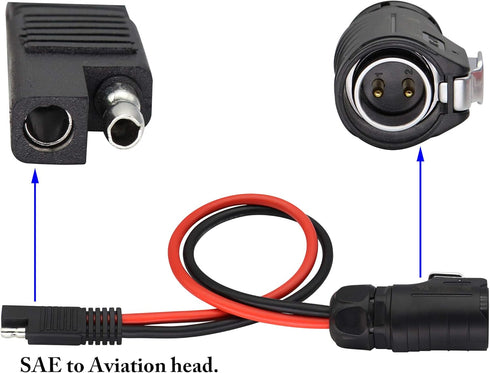 zdyCGTime 2 Pin Power Industrial Circular Connector to SAE Cable for Solar Panel Suitcase and Grand Design, Fit for Furrion, Forrest River RV Sola...