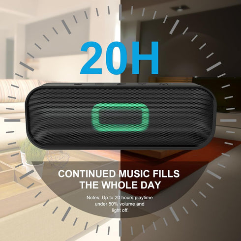 LFS Bluetooth Speakers, Portable Wireless Speaker, 20W Sound, 20H Playtime, IPX7 Waterproof Shower Speaker, Wireless Stereo Pairing Small Speaker ...