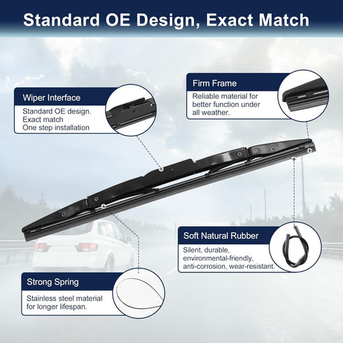 X AUTOHAUX Rear Windshield Wiper Blade for Honda CRV CR-V 2012 2013 2014 2015 2016-13 inch 320mm for J-Hook Wiper Arms...